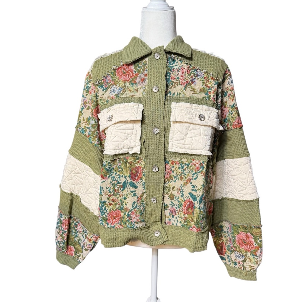 Nwt Pol Boho Floral Patchwork Jacket - image 7